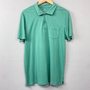 Mack Weldon Polo Shirt Size XL Mesh Knit Casual Green Athleisure Preppy Golf Top